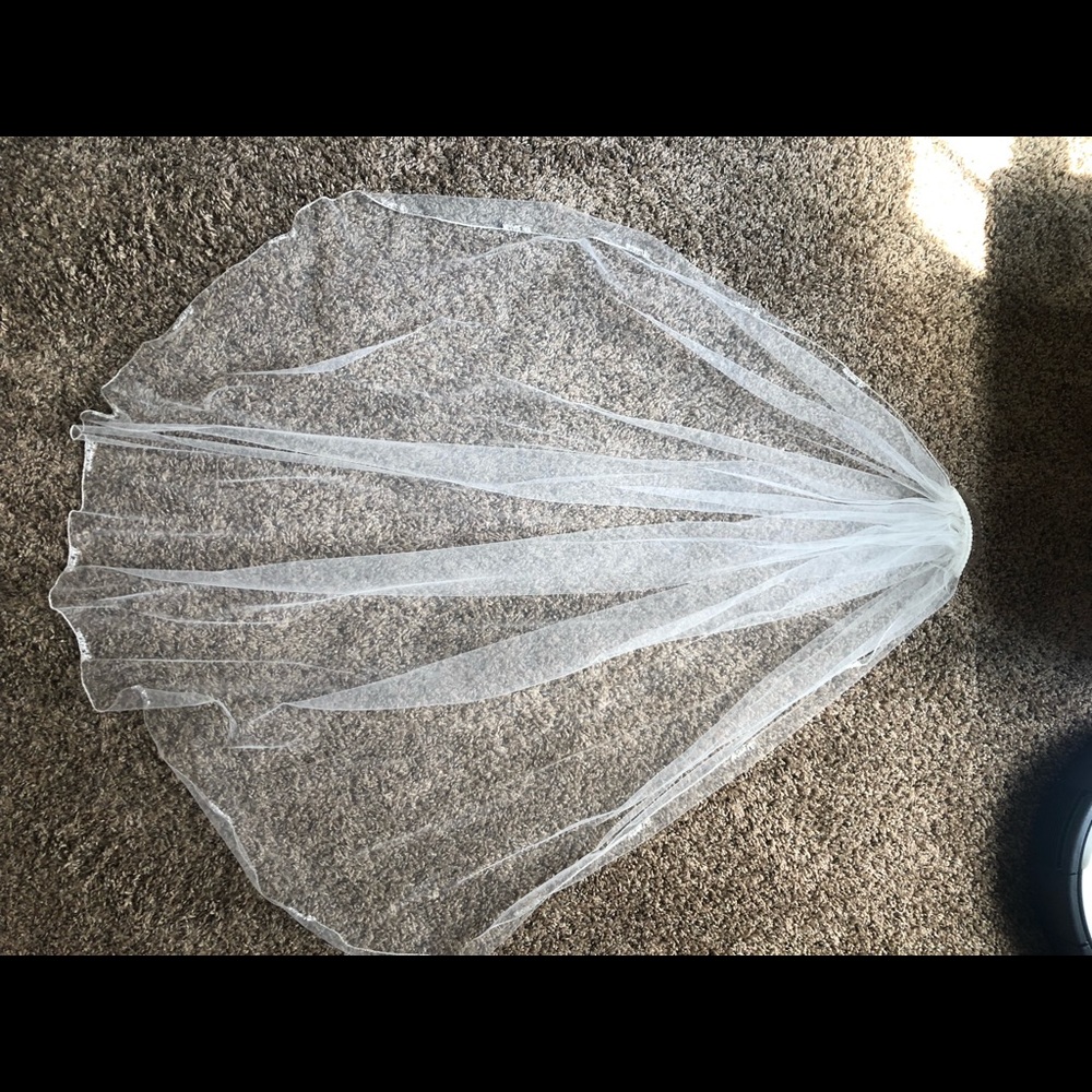 Ivory fingertip length veil